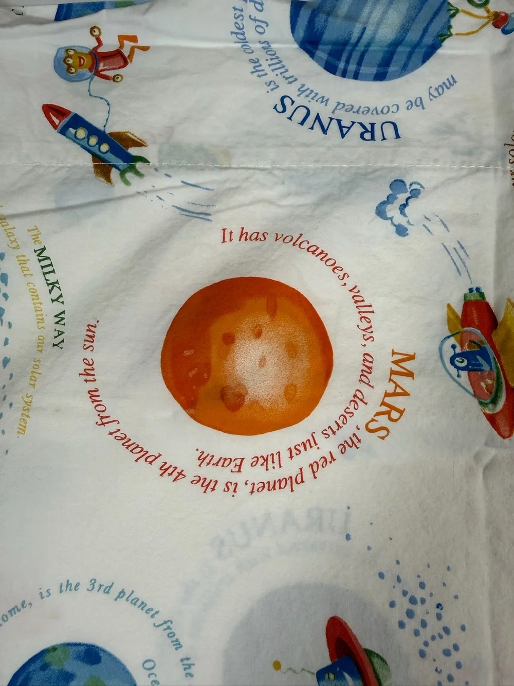 POTTERY BARN KIDS Solar System Standard Pillowcase Space Planets Organic Cotton